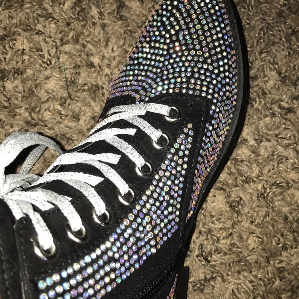 Black rhinestone Boots